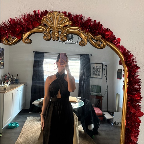 For Limelight Stealing Satin Halter Jumpsuit - Picture 2 of 3